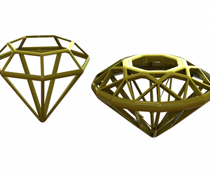Wireframe Diamond Gem