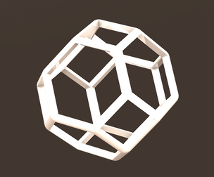 Wireframe Shape Truncated Octahedron