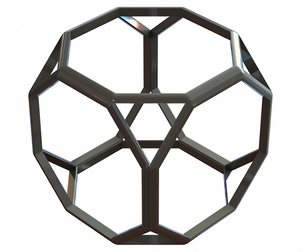 Wireframe Shape Truncated Cube
