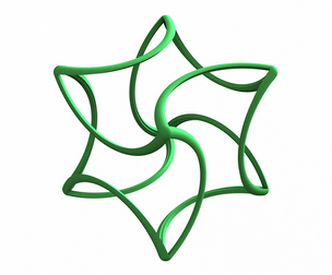 Wireframe Shape Geometric Twisted Cube