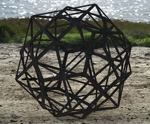 Wireframe Shape First Stellation Icosidodecahedron