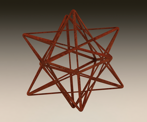 Wireframe Shape Small Stellated Dodecahedron