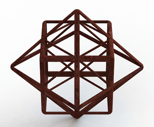 Wireframe Shape First Stellation of Cuboctahedron