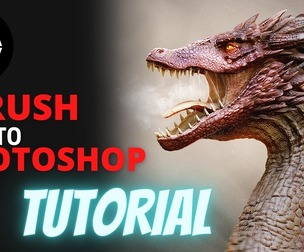 ZBrush to Photoshop FULL TUTORIAL - Dragon Bust