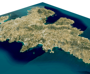 Mykonos Island full 3d model terrain
