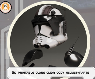 Star Wars 3D Print Wearable Clone Cmdr Cody Helmet