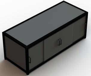 Aluminum Storage Cabinet with Sliding Doors
