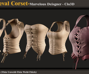5 Medieval Corsets/MD-Clo3D (ZPRJ + FBX + OBJ)