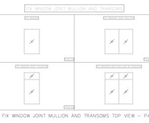 2D FIX WINDOW JOINT MULLION AND TRANSOMS TOP VIEW