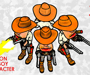 2D Toon Two Guns Cowboy