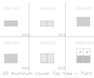 2D Aluminum Louver Top View