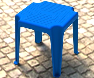 Blue Stackable Plastic Outdoor Side Table