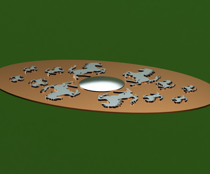 Oval Bronze Plated with Silver Horses