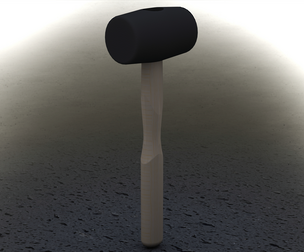 Rubber Mallet with Wooden Handle