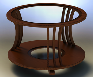 Teak Round Coffee Table with Glass