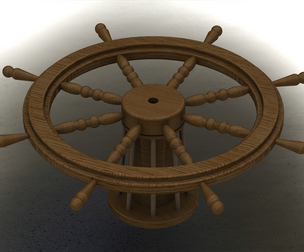 Wooden Ship Wheel Table