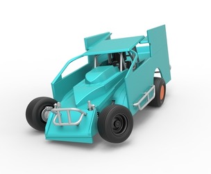 NE Outlaw Dirt Modified stock car turning 1:25