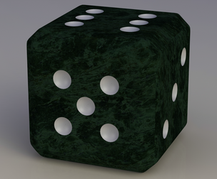 Green Marbleized Dice With White Pips 2in