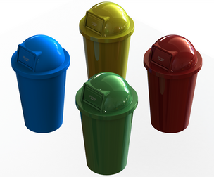 Plastic Trash Bin Set in Many Color
