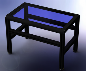 Aluminium Table with Glass Top
