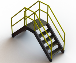 Industrial Steel Crossover Stair