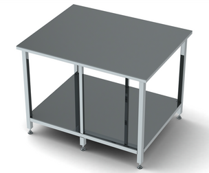 Custom Steel Table With Undershelf