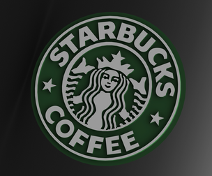 Starbucks Coffee Logo Surface Modeling
