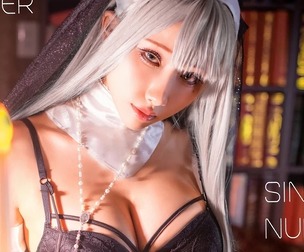 Original_Silver sinnful nun cosplay HaneAme