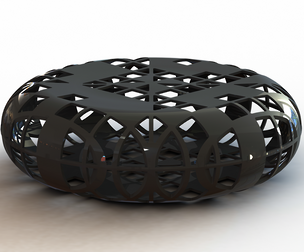 Grey Circular Shape Bench