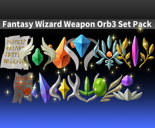 Fantasy Wizard Weapon Orb3 Set Pack