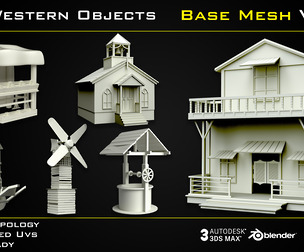 +70 Western Object Base Mesh - Vol 06