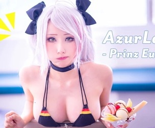 AzurLane Prinz Eugen swimsuit cosplay HaneAme
