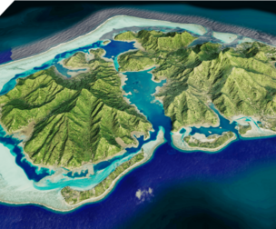 Huahine Island full 3d model terrain