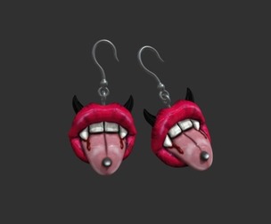 vampire mouth earrings jewelry