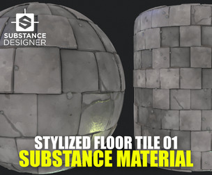 Stylized Floor Tiles Material 01