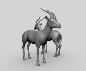 Gazelle BaseMesh - Topology + UV Map