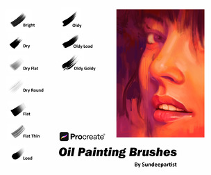 Procreate Oil Painting Brushes by Sundeepartist