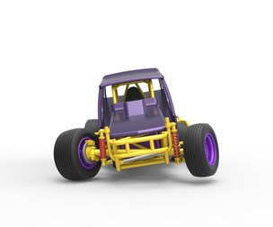 Vintage NE Dirt Modified stock car turning 1:25