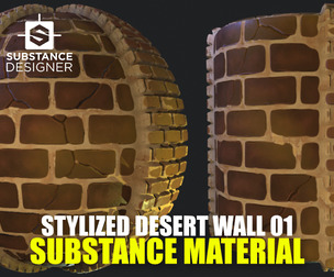 Stylized Desert Wall Material 01