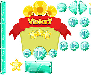 GUI blue vector set