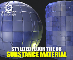 Stylized Floor Tiles Material 08