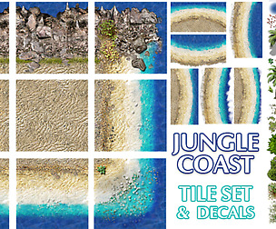 2D JUNGLE COAST TILE SET AND DECALS