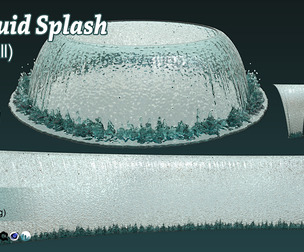 55 fluid splash 3D model waterfall Vol 4