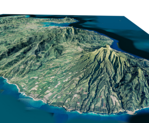 Martinique island full 3d model terrain