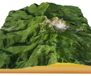 Mount Adatara 3d model terrain