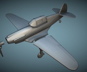 Curtiss XP-46 - 3D Printable Model