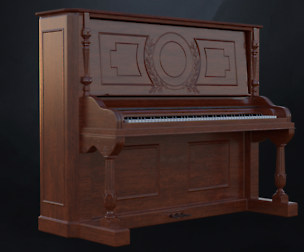 Carved Gabler Victorian Upright Piano