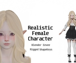 Elf - Realistic Female Character - Blender Eevee