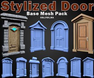 60 Stylized Door Base Mesh pack