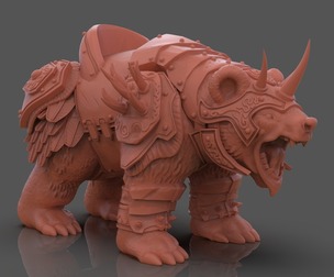 Armoured Bear 3D Print Figurine